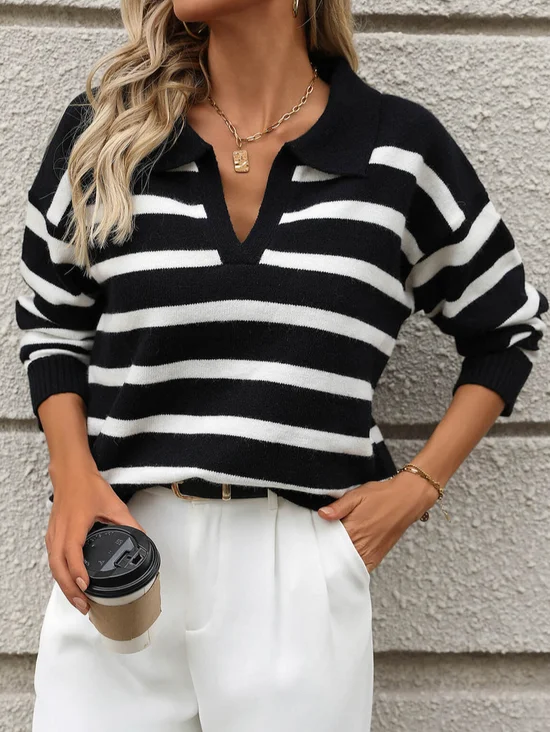 Loose Striped Casual Sweater