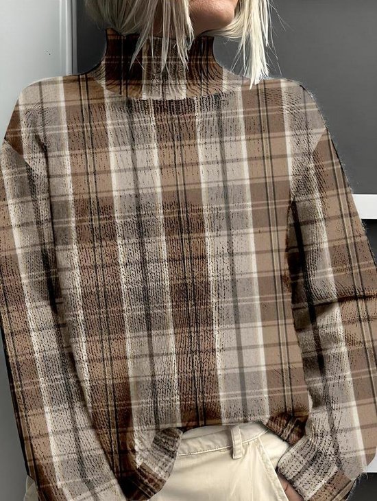 Mock Neck Vintage Loose Sweatshirt