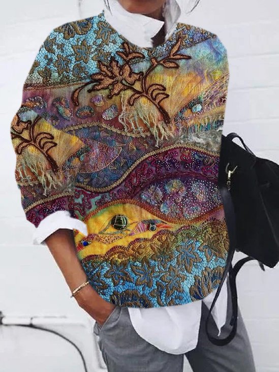Casual Crew Neck Sweatshirt
