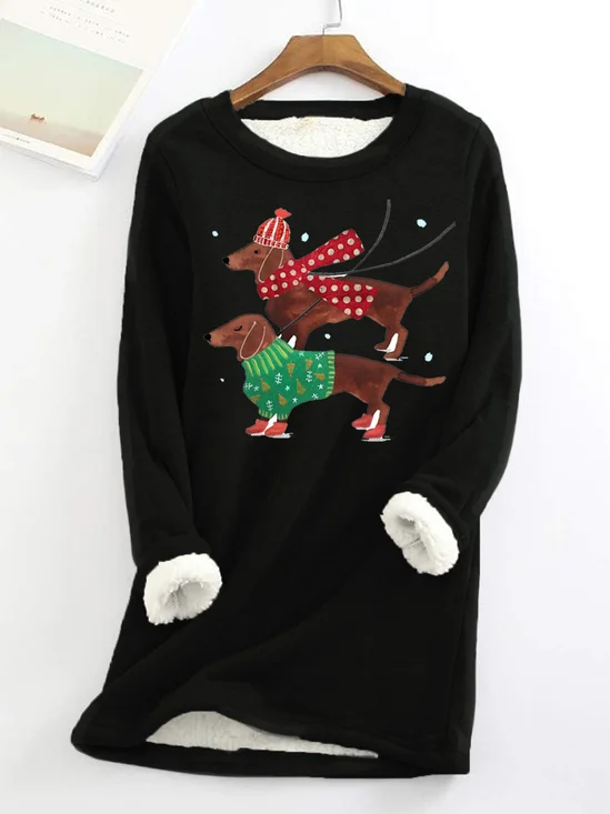Loose Crew Neck Casual Christmas Sweatshirt