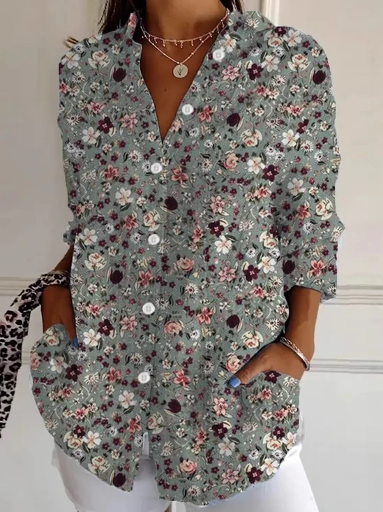 Loose Shirt Collar Casual Shirt