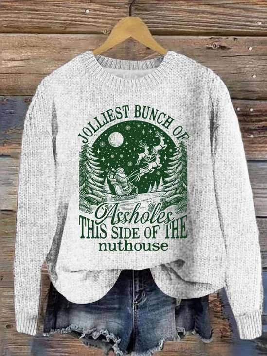 Jolliest Bunch Of Assholes This Side Of The Nuthnouse Simple Knitted Sweater