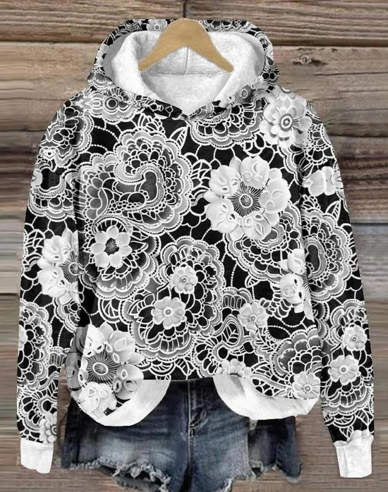 Loose 3D Printing Hoodie Casual Sweatshirt