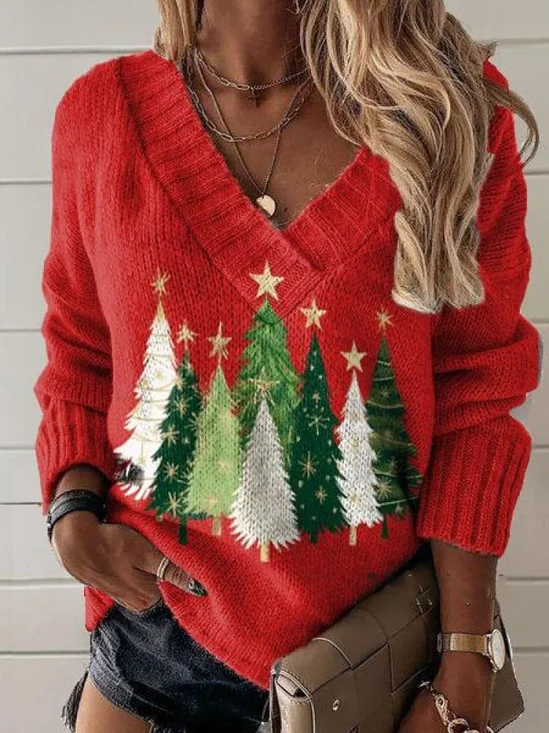 Casual V Neck Sweatshirt