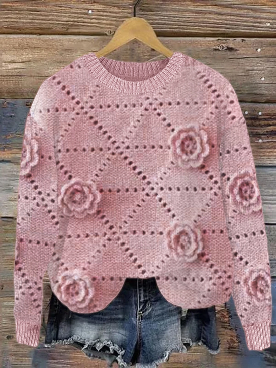 Casual Floral Loose Sweatshirt