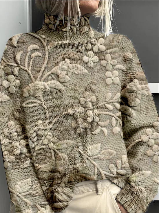 Vintage 3D Printing Loose Sweatshirt