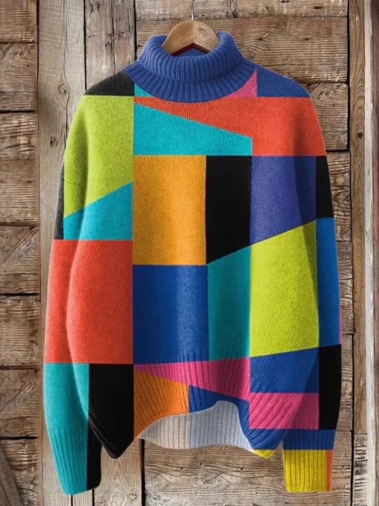 Casual Turtleneck Loose Sweatshirt