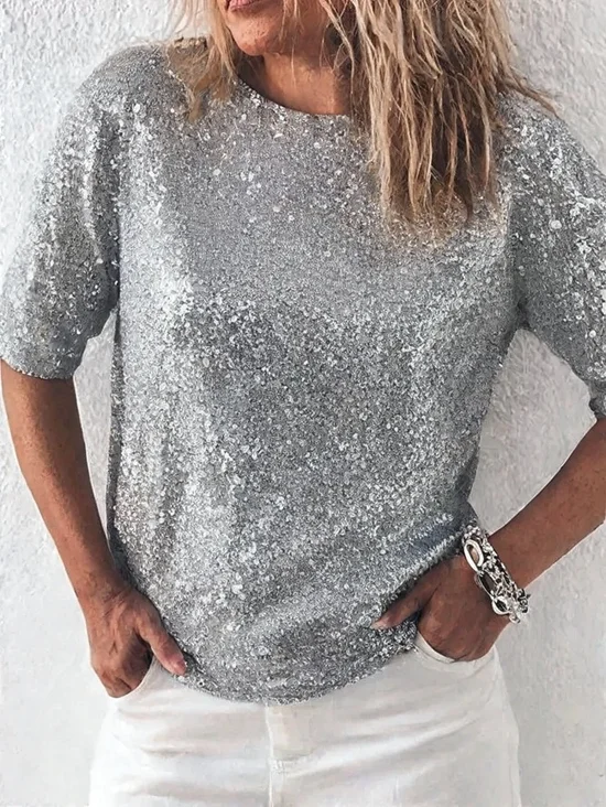 Casual Long Sleeve Round Neck T-Shirt
