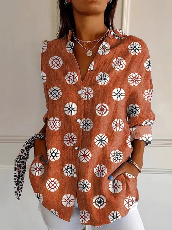 Shirt Collar Loose Ethnic Casual Shirt