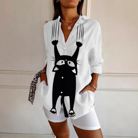 Casual Loose Geometric Shirt Collar Shirt