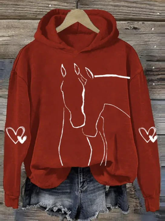 Love Pony Art Leisure Hoodie