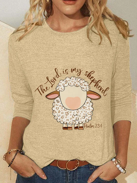 The Lord Is My Shepherd Easter Casual Long Sleeve Shirt