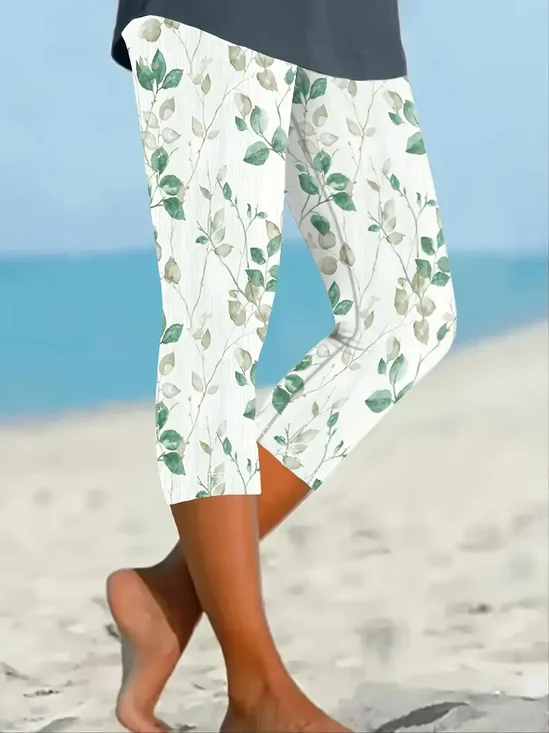 Women's Floral Spring Print Casual Fashion Leggings