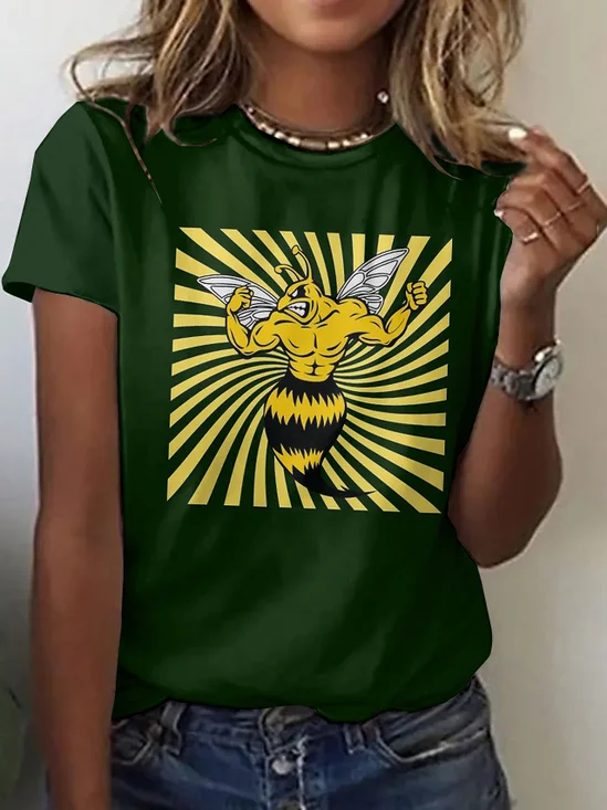Casual Geometric Crew Neck T-Shirt