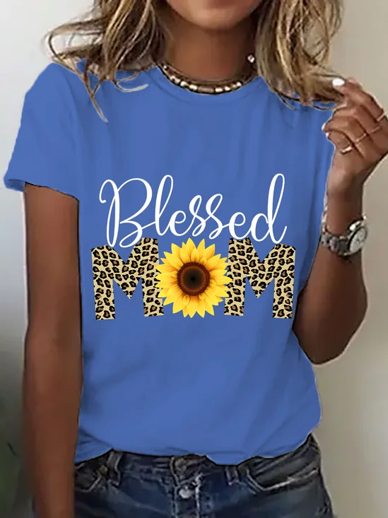 Blessed Mom Happy Mother's Day Cotton T-Shirt