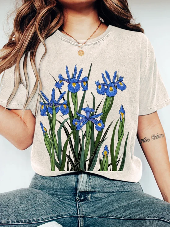 Flowers Wash Print T-Shirt