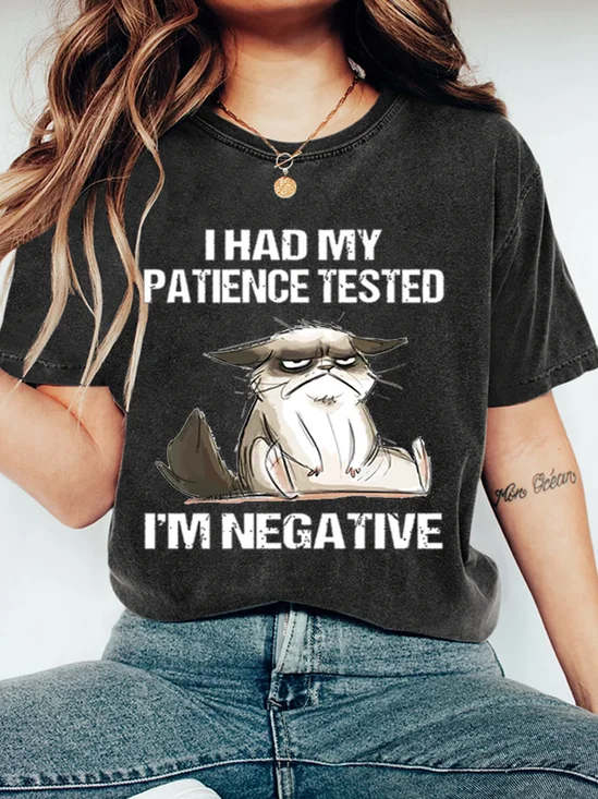 I HAD MY PATIENCE TESTED Wash Print T-Shirt