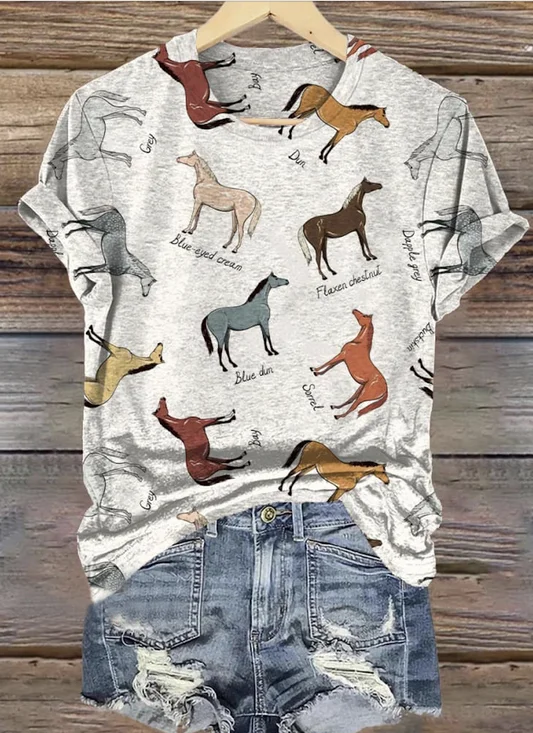 Crew Neck Animal Regular Fit Casual T-Shirt