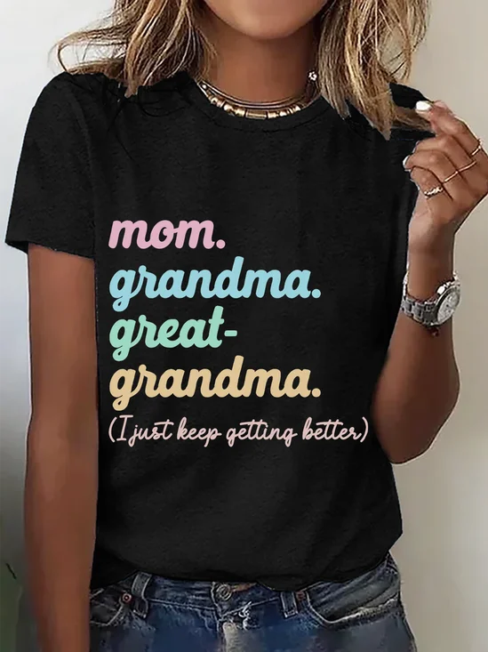 Mom Grandma Great-Grandma Cotton T-Shirt