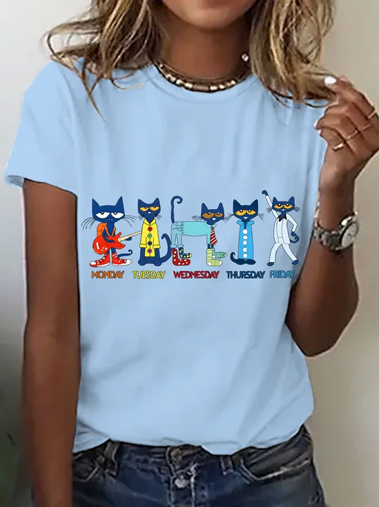 Veryday Of Week Pete The Cat Cotton T-Shirt