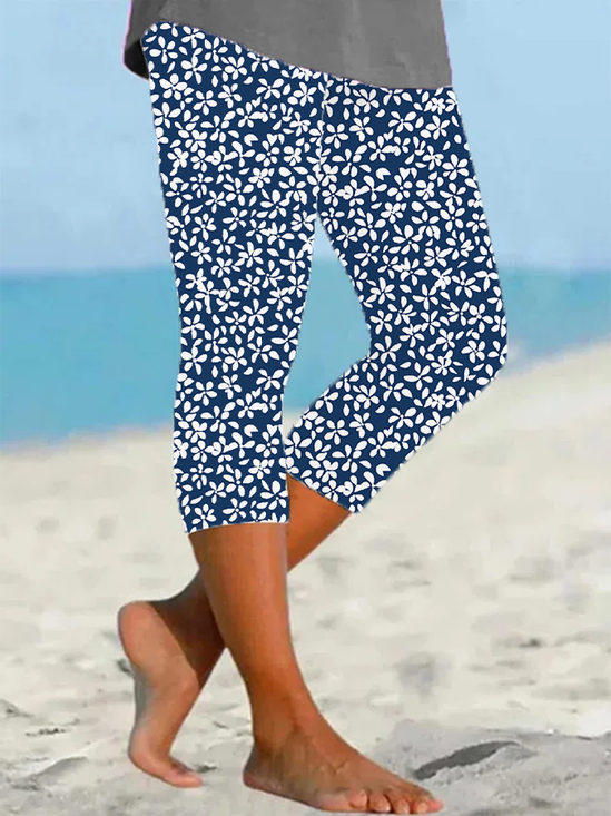 Women's Floral Spring Print Casual Leggings