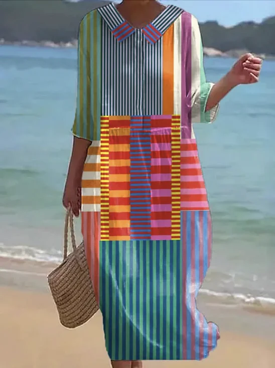 Casual Cotton Dress With No Belt