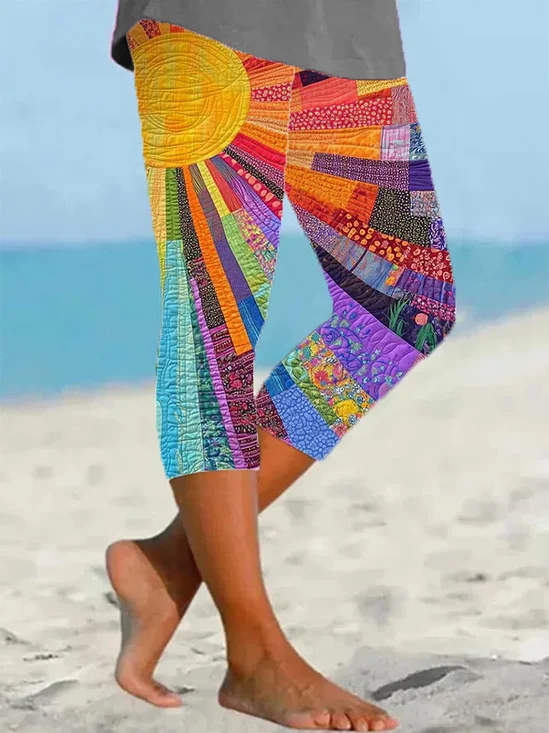 Women's Hippie Spring Printed Casual Leggings