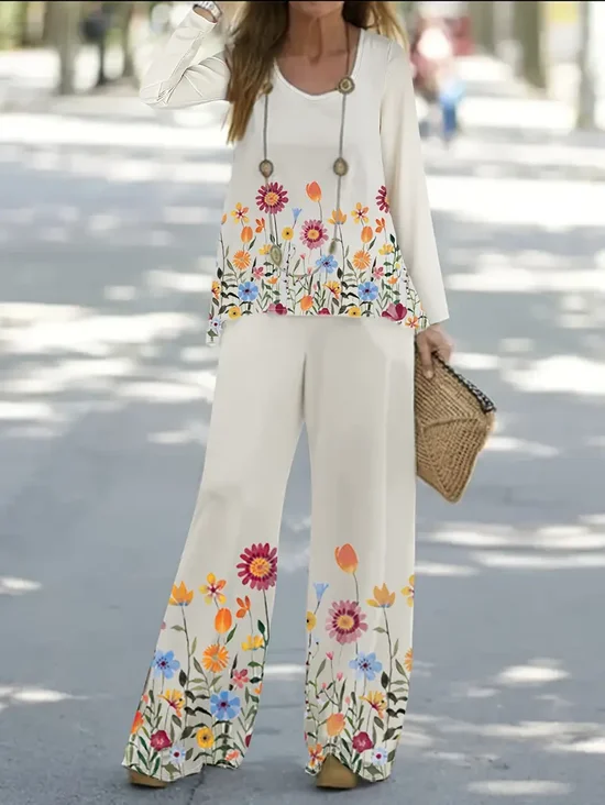 Women's Floral Spring Print Two Piece Suit