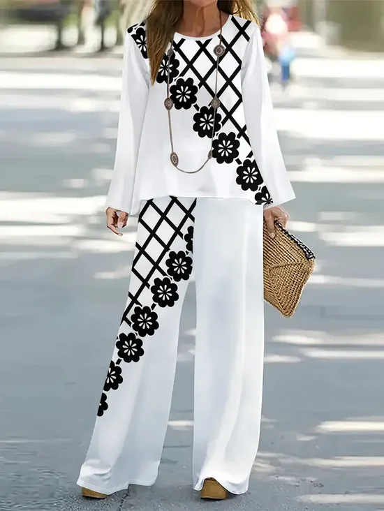 Women's Floral Spring Print Two Piece Suit