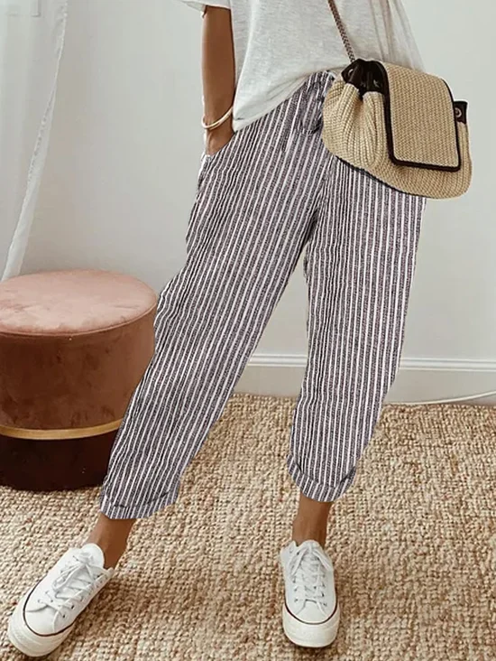 Loose Striped Casual Pants