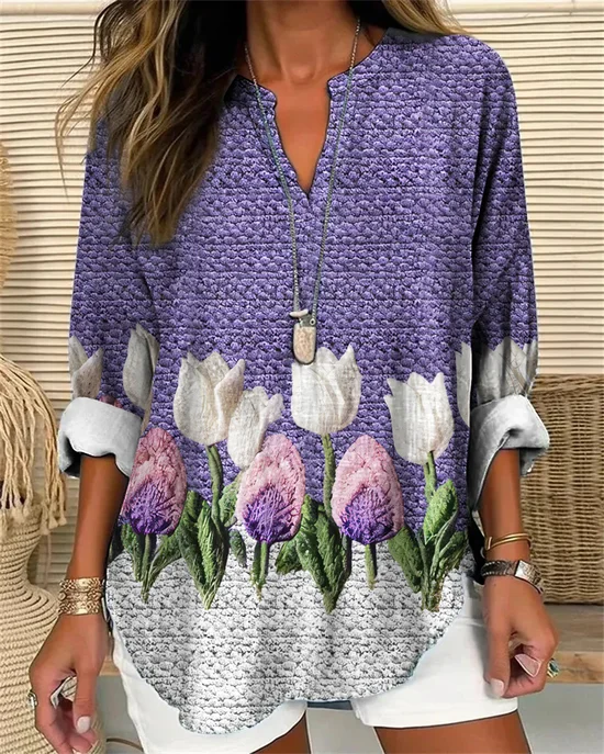 3D Flowers and plants Blouse