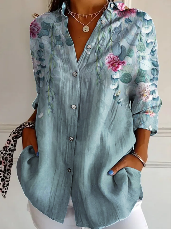 Flowers Vintage Print Blouse