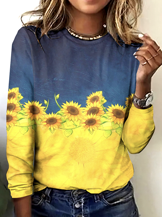 Cotton Floral Casual T-Shirt