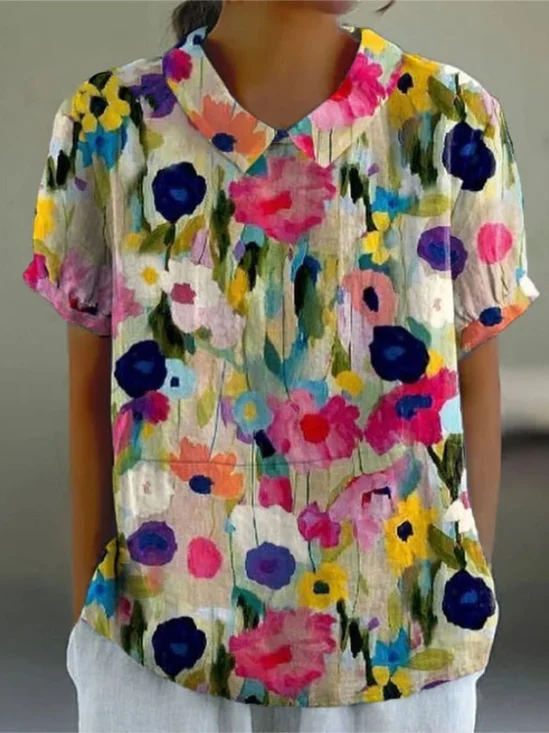 Simple Cotton Loose Blouse