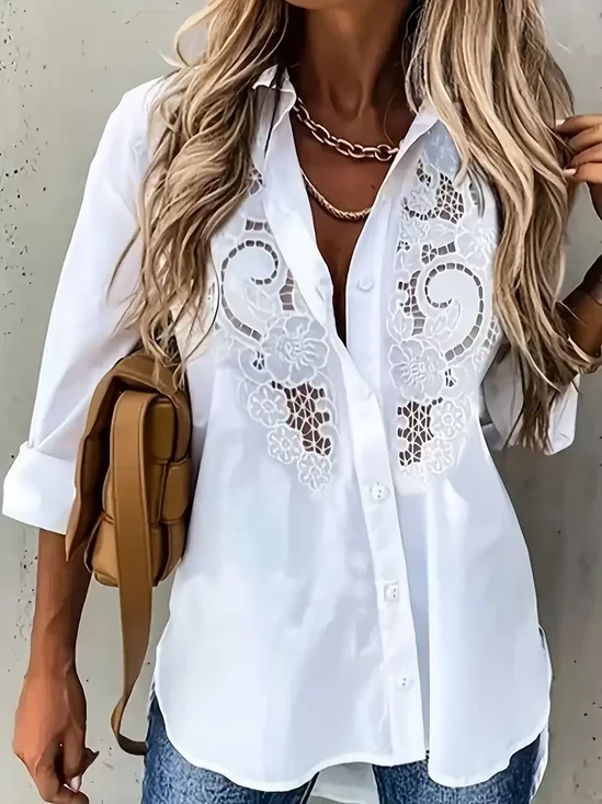 Women's Floral Spring Print Long Sleeve Shirt