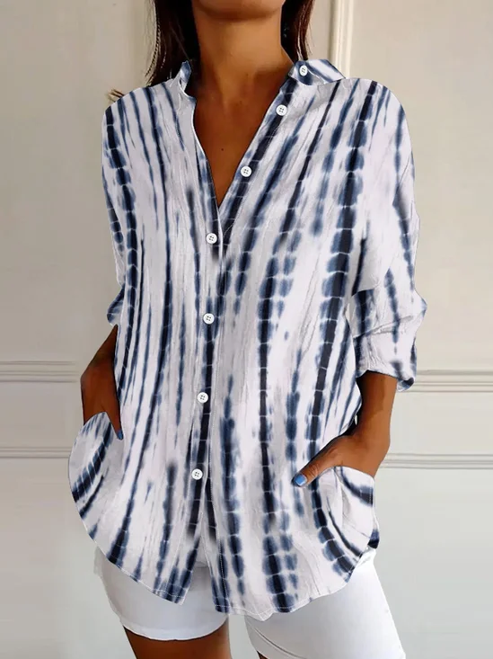 Casual Lapel Short Sleeve Printed Shirt