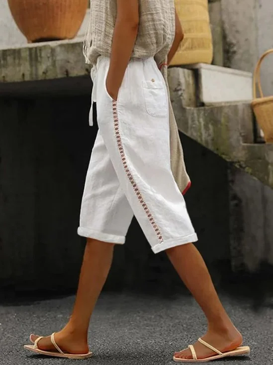 Women's  H-Line Straight Pants Daily Going Out Pants White Casual Printing Geometric Summer Pants