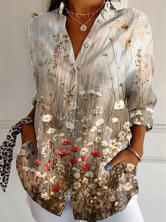 Vintage Flowers Print T-Shirt