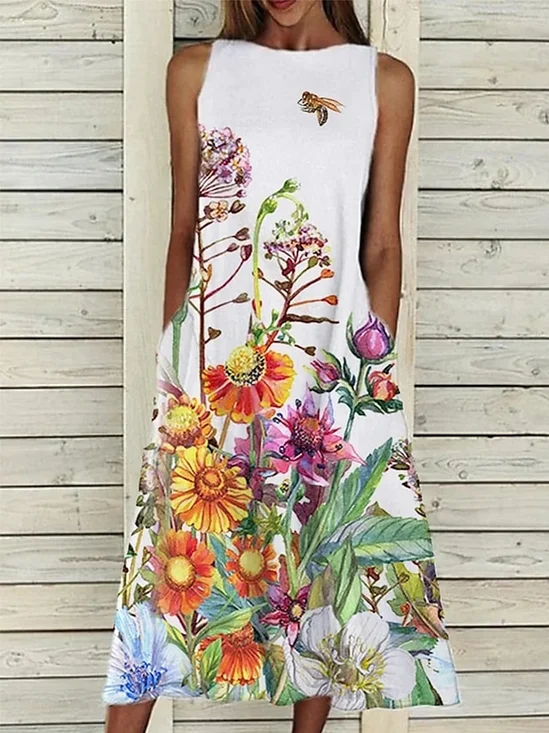 Crew Neck Casual Regular Fit Dress With No Belt