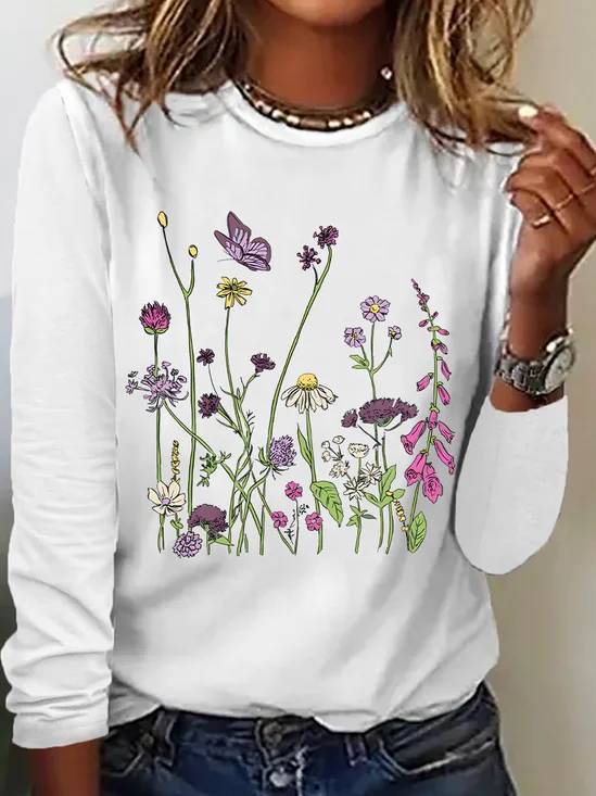 Realaxed Wildflowers Casual Long Sleeve Shirt