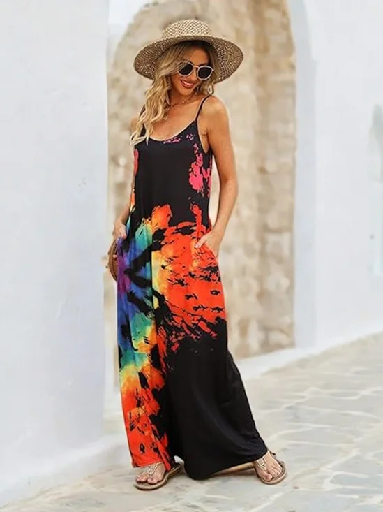 Ethnic Tie Dye Dress With No Belt