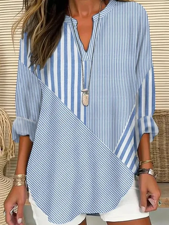Women's Spring Stripe Printed Casual Shirt