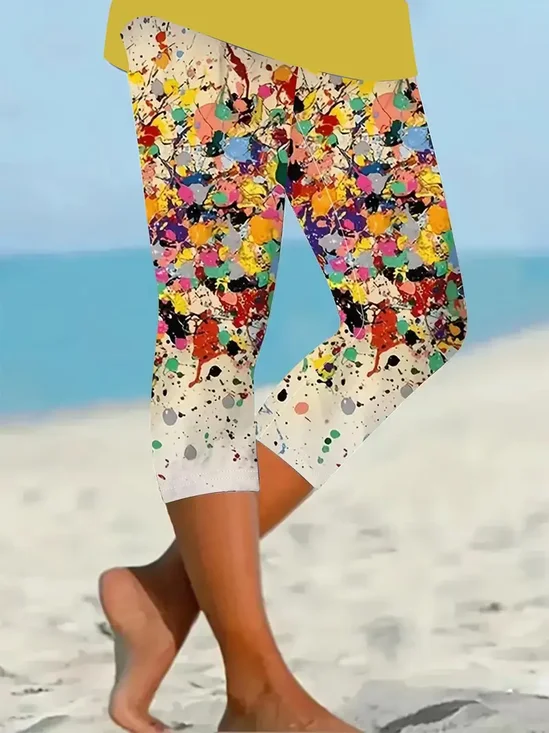 Women's Abstract Print Spring Casual Leggings