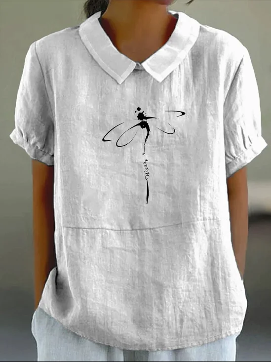 Simple Shawl Collar Blouse