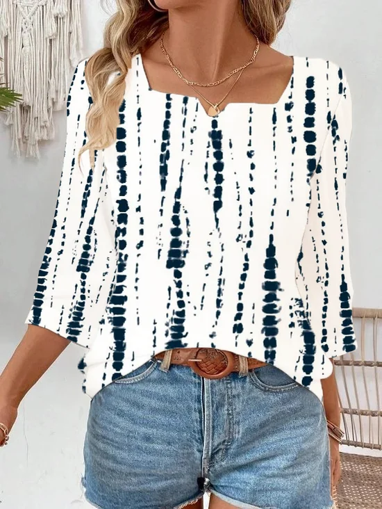 Women's Stripe Printed Casual Fashion Blouse