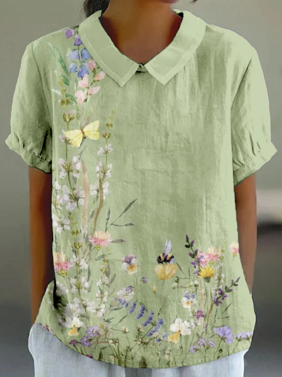 Loose Shawl Collar Casual T-Shirt