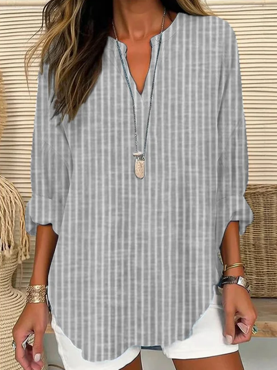 Women's Striped Print Spring Long Sleeve Shirt