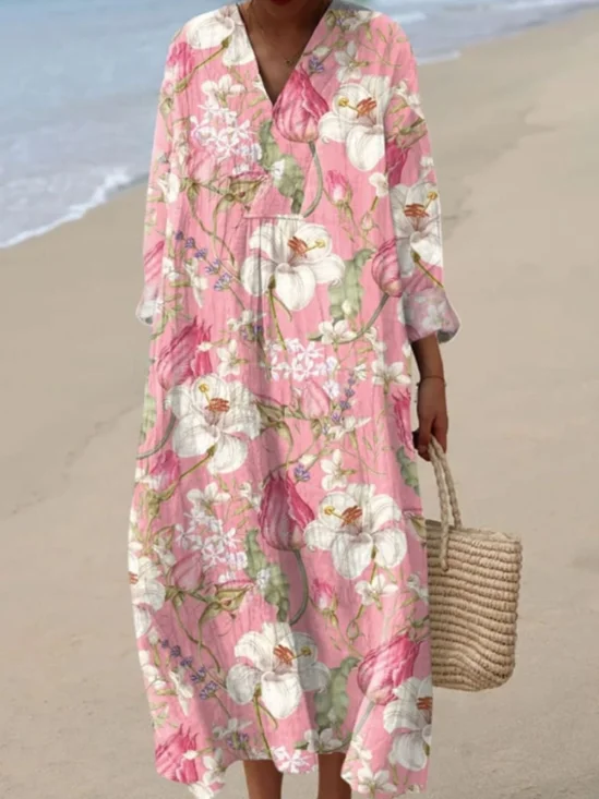 Regular Fit Vacation Dress With No