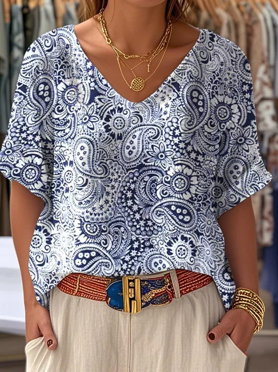 Cotton Loose Casual Ethnic Blouse