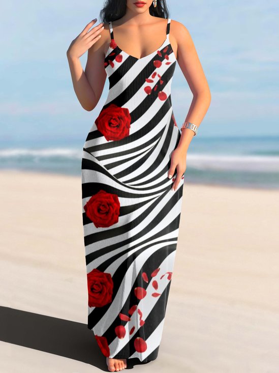 Regular Fit Spaghetti Casual Dress With No